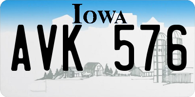 IA license plate AVK576
