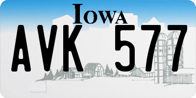 IA license plate AVK577
