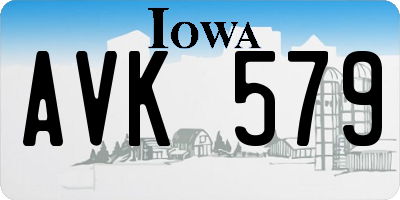 IA license plate AVK579