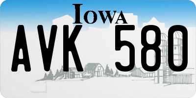 IA license plate AVK580