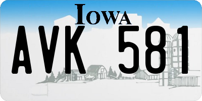 IA license plate AVK581