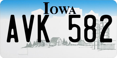 IA license plate AVK582