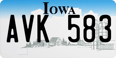 IA license plate AVK583