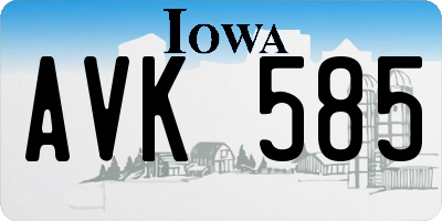 IA license plate AVK585