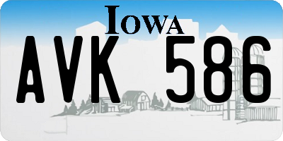 IA license plate AVK586