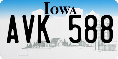 IA license plate AVK588