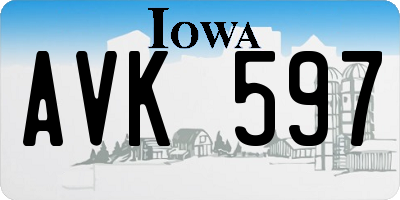 IA license plate AVK597