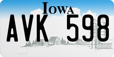 IA license plate AVK598