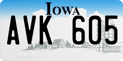 IA license plate AVK605