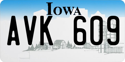 IA license plate AVK609