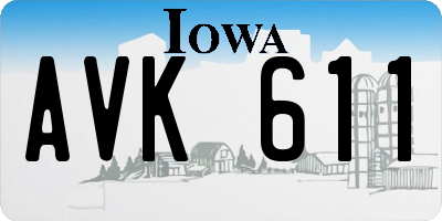 IA license plate AVK611