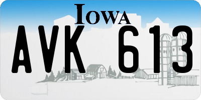 IA license plate AVK613