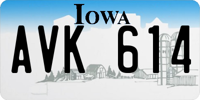 IA license plate AVK614