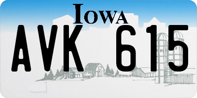 IA license plate AVK615