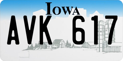 IA license plate AVK617
