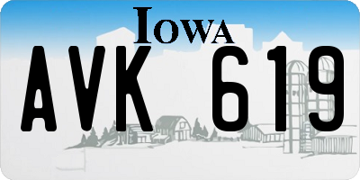 IA license plate AVK619