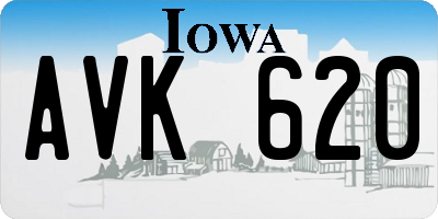 IA license plate AVK620