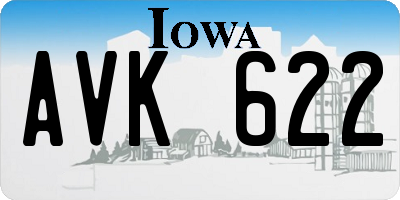 IA license plate AVK622