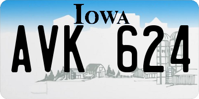 IA license plate AVK624