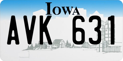 IA license plate AVK631