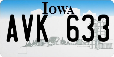 IA license plate AVK633