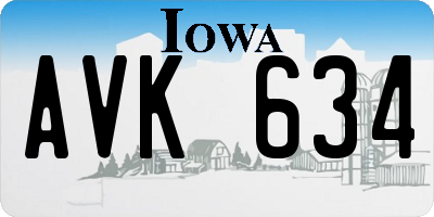 IA license plate AVK634