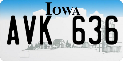 IA license plate AVK636