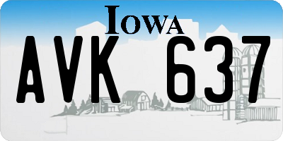 IA license plate AVK637