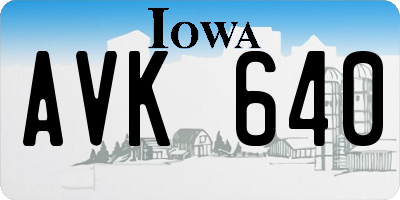 IA license plate AVK640