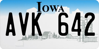 IA license plate AVK642