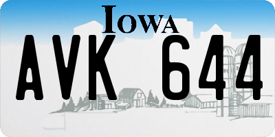 IA license plate AVK644