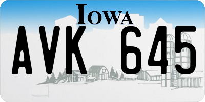 IA license plate AVK645