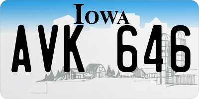 IA license plate AVK646