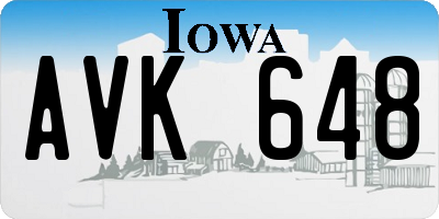 IA license plate AVK648