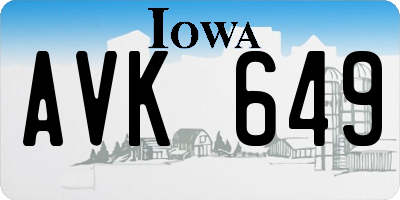 IA license plate AVK649