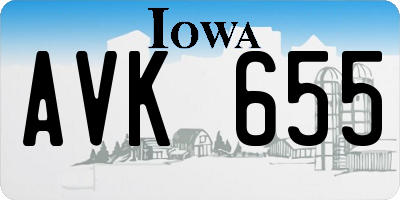 IA license plate AVK655