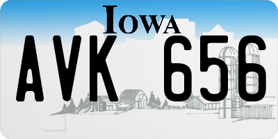 IA license plate AVK656