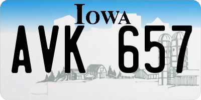 IA license plate AVK657