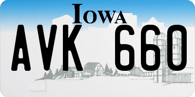 IA license plate AVK660