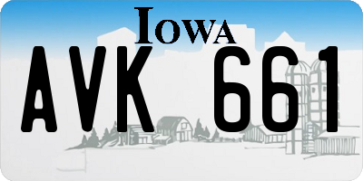 IA license plate AVK661
