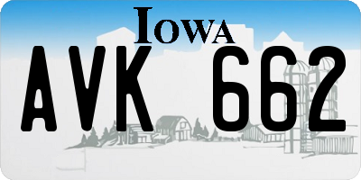 IA license plate AVK662