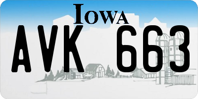 IA license plate AVK663