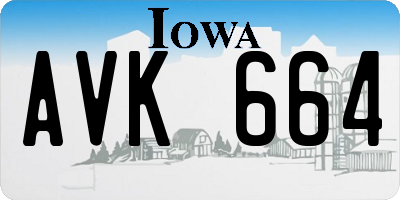 IA license plate AVK664