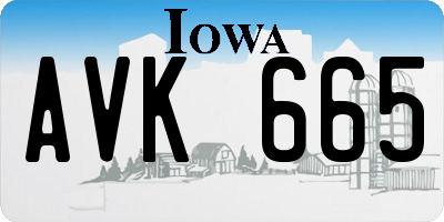 IA license plate AVK665