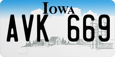 IA license plate AVK669