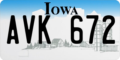 IA license plate AVK672
