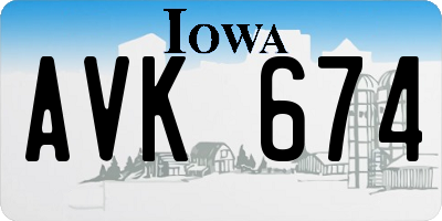 IA license plate AVK674
