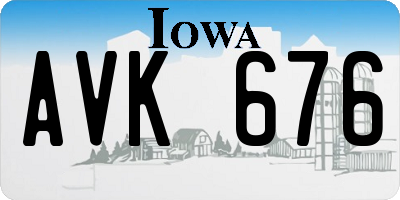 IA license plate AVK676