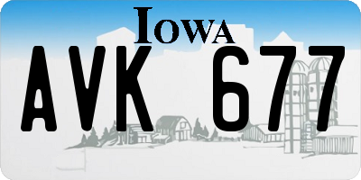 IA license plate AVK677