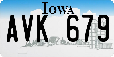 IA license plate AVK679